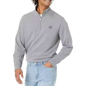 Sweat-shirt en Polaire Solide à Demi-Zip et Fermeture Éclair pour Homme - Product Image 1