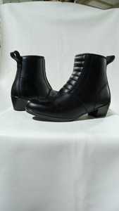 รองเท้าบูทหนังขี่มอเตอร์ไซค์สำหรับผู้หญิง, รองเท้าสำหรับผู้หญิงกันน้ำบูทมอเตอร์ครอสสีดำ - Product Image 2