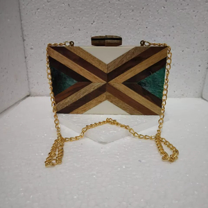 Ensemble complet de collier et pochette en résine tendance fait main, imitation perle plaqué or, papillon vintage, charme solide, pour mariage féminin - Product Image 1