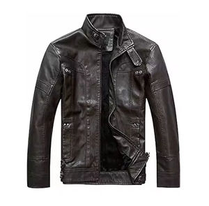 Chaqueta de Cuero Transpirable para Hombre, Invierno, Manga Larga, Casual, Moda, Ropa Exterior, Logotipo Personalizado OEM, Chaquetas de Cuero para Hombre - Product Image 3