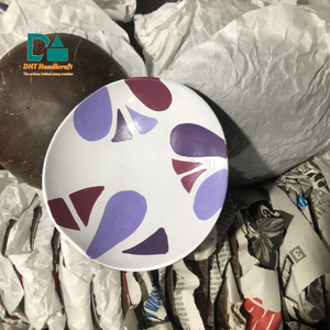 Bol en noix de coco et en rotin laqué vietnamien peint à la main, naturel, écologique, vaisselle de fête, échantillon gratuit, vente en gros au Vietnam - Product Image 1