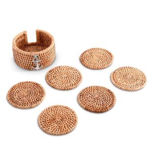 Coussinets chauffants faits à la main support de casserole sous-verres en rotin tissé à la main napperons en bambou tasse Base chargeur assiettes plats au prix de gros - Product Image 2