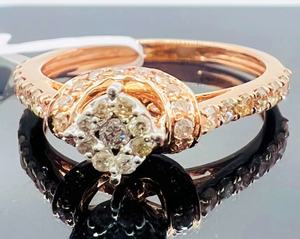 Bague de luxe en or massif 14K et 18K avec diamant véritable bijoux de haute qualité - Product Image 2