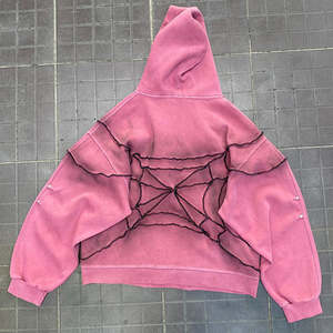 Nueva Sudadera con Capucha Extra Grande de Estilo Vintage con Logotipo Personalizado de Spider, Sudadera con Capucha Corta con Estampado Puff para Hombre - Product Image 2