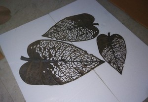 Arte de pared de hojas de Metal hecho a mano de 3 piezas, bellamente diseñado para sala de estar, dormitorio, oficina, colgante antiguo - Product Image 3