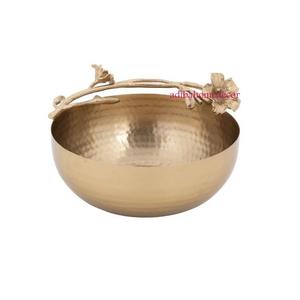 Liste des prix des équipements de restaurant Bol à fruits plaqué or en métal martelé antique en laiton argenté - Product Image 5