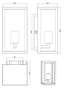 Lámpara de pared Garonne antracita E27 IP44 (Trio Lighting 201860142) - Product Image 3