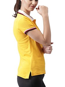 Slim-fit women <b>polo</b> t-shirt lightweight stretchable fabric short sleeves elegant collar perfect for casual or semi-formal use - Product Image 2