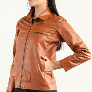 Chaqueta de Cuero para Mujer, Diseño Transpirable, Chaqueta de Cuero Sólida para Mujer con Precio Personalizado, Servicios ODM OEM - Product Image 4