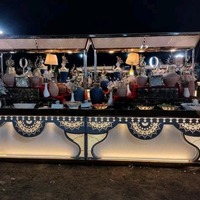 Buffet de restauration de mariage avec panneaux imprimés éclairage LED design pliable pour événements hôtels banquets et réceptions