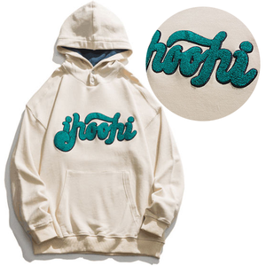 Sweat à capuche en molleton de coton lourd avec broderie en chenille personnalisée, streetwear, OEM ODM, vente en gros - Product Image 1