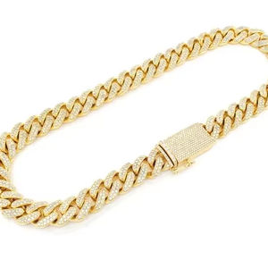 Collier en argent sterling luxueux avec moissanite, couleur E, taille brillant, clarté VVS2, haute qualité, chaîne hip-hop étincelante pour femme - Product Image 1