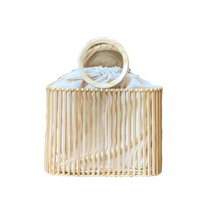 Sac à main en bambou tissé à la main Sac à main en bambou fabriqué à la main avec doublure en coton doux Style durable pour les femmes - Product Image 1