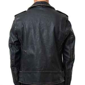 Chaqueta de Motociclista de Cuero Genuino Personalizada para Hombre, Estilo Vintage, de Piel Vacuna Desgastada, Corte Ajustado, Estilo Punk Rock, Abrigo de Cuero a la Moda - Product Image 3
