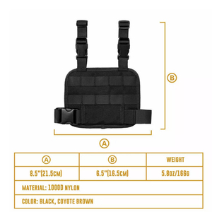 Transpirable táctico Molle Horizontal bolsa táctica Molle gota pierna pistolera bolsa muslo Rig Panel plataforma correas ajustables - Product Image 4