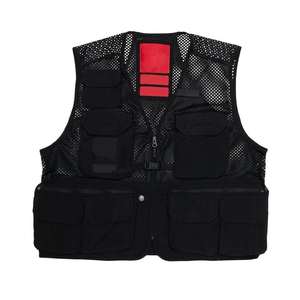 Veste de sécurité réfléchissante haute visibilité avec impression personnalisée, gilet de travail d'été pour homme, vêtement extérieur en toile, 5 poches dimensionnelles - Product Image 3