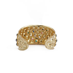 Brazaletes El Joyero Multi Hydro de Cuarzo con Forma de Piedra Natalicia, Elegantes Brazaletes con Bisel, Brazaletes de 6 mm con Piedras Preciosas, Brazaletes Chapados en Oro - Product Image 4