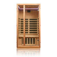 Kabin Sauna Kayu Solid Hemlock Modern Royal Saunas IF125-01 Low EMF Far Infrared Indoor dengan Jendela Transom Ramah Lingkungan untuk Ruangan Rumah