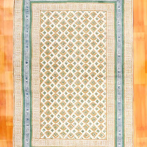 Handmade 100% Cotton Rajasthani Style Carpet Modern Floral Embroidery <b>Rug</b> Hotel Home Decor Indoor Outdoor Exercise Prayer - Product Image 1