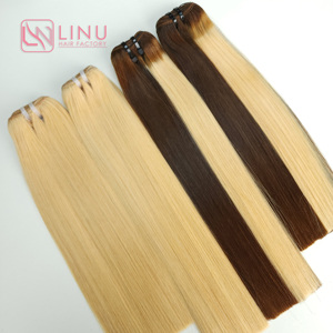Paquetes de cabello humano de color degradado al por mayor con cierre, trama de cabello natural virgen vietnamita LINUHAIR - Product Image 2