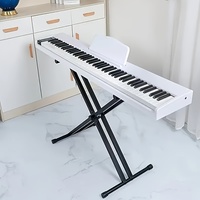 7 Speed Removable Adjustable Foldable Double-tube Pole X-type Disassembled Digital Electronic Piano Stand 54-88 Keyboard Holder