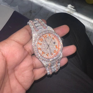 Reloj de Lujo para Hombre, Rectangular, de Acero Inoxidable, Mecánico, ETA, con Diamantes Brillantes de Moissanita, Correa de Cristal, en Caja, Resistente al Agua hasta 10 m - Product Image 1