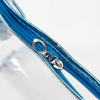 Pochette cosmétique translucide en PVC avec fermeture éclair, étui en PVC givré transparent, grande trousse de toilette étanche, sac de maquillage, OEM/ODM