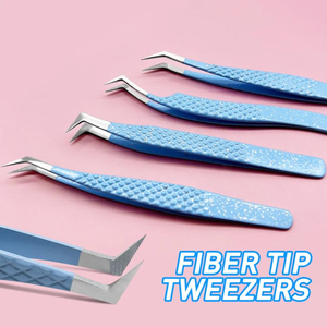 Pince à cils de haute qualité avec logo personnalisé en acier inoxydable de marque privée avec pointe pointue inclinée d'isolement pour fibre de précision - Product Image 6