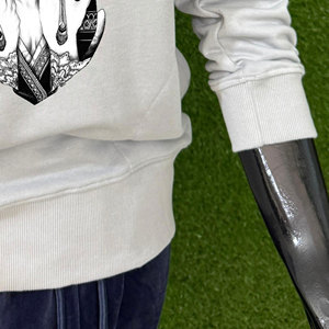 2026 Men's 100% Cotton Blended Oversized Pullover Hoodie with Digital Printing Breathable Fleece <b>Sweatshirt</b> for Winter - Product Image 4