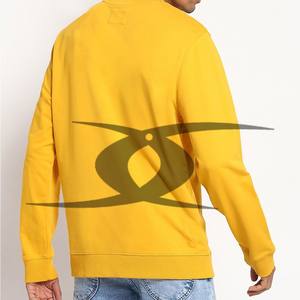 Sweat-shirt thermique jaune à logo personnalisé unisexe Pull à col rond pour hommes pour l'hiver Options de personnalisation de sweat-shirt blanc uni - Product Image 2