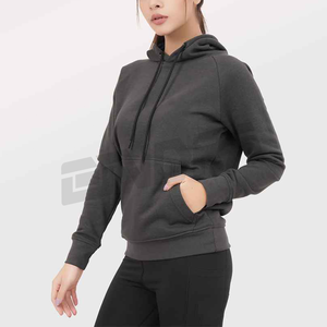 Chándal con capucha y núcleo de carbón para mujer, conjunto de dos piezas de invierno, sudadera con bolsillo de canguro y pantalones para correr para clima frío - Product Image 3