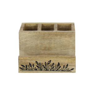 Wood Cutlery Holder Cutlery Stand with Napkin Holder Handcrafted Wooden Cutlery Spoon Holder <b>kitchen</b> storage wooden <b>caddy</b> - Product Image 2