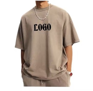 Camisetas de gran tamaño para hombre, todos los colores, 100% algodón, peso pesado, camiseta de 400gsm con trabajo personalizado, según la demanda del cliente para adultos - Product Image 5