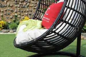 Pretty Outdoor Relax Mini Balcony Swing <b>Chair</b> Furniture Poly <b>Rattan</b> Bamboo <b>Egg</b> <b>Chair</b> Hammock for Garden Patio Swings - Product Image 3