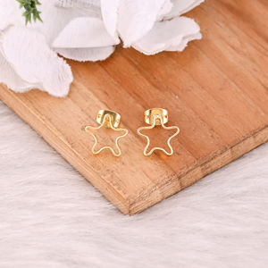 Pendientes Minimalistas de Latón Hechos a Mano para Mujer, Joyería Ligera de Forma Libre, Fabricante Mayorista de India, Joyería de Moda - Product Image 2