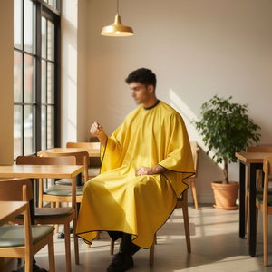 Capa de Peluquería Hecha en Pakistán, Tela Resistente, Capa de Corte de Pelo Cómoda, Capa de Peluquería de Ajuste Cómodo - Product Image 4