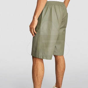 Shorts en cuir pour hommes, style tendance, prix compétitif, vente chaude, style personnalisé, taille élastique, mi-longueur, imperméable, décontracté - Product Image 3