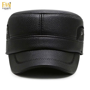 Casquettes de baseball en cuir véritable pour hommes de la High Street, logo personnalisé imprimé, design classique décontracté pour l'hiver, couleurs personnalisées, ODM - Product Image 3