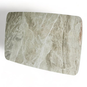 High-End Contemporary <b>Dining</b> <b>Table</b> MB041 140x80cm Cloud-Design Ceramic Top Assembled Sintered Stone and Wooden Base - Product Image 1