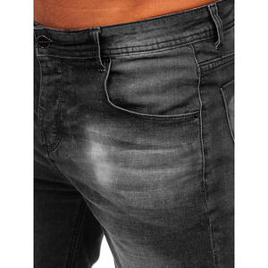 Vente chaude Personnalisé Streetwear Jorts Baggy Style Distressed Vintage Lavage À L'acide Strass Hommes Denim Shorts - Product Image 5