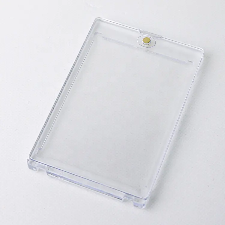 Porta-cartões magnético resistente a UV para cartões esportivos, mangas duras transparentes em acrílico tamanho padrão à prova d'água