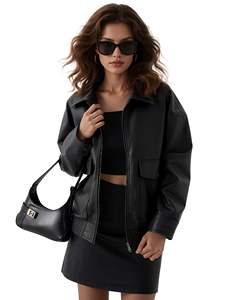 Chaqueta de Cuero para Mujer, Resistente al Viento, Transpirable, de Manga Larga, Diseño Único, para Uso Diario, Gran Venta - Product Image 2