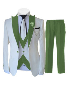 Trajes de Hombre, Corte Entallado, 2 Piezas, Blazer Cruzado y Pantalones, Conjunto de Esmoquin con Solapa para Boda, Fiesta de Graduación - Product Image 1