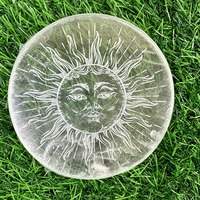 Plaque de Recharge en Sélénite Sculptée à la Main Écologique, Grille Feng Shui en Forme de Cœur, Cristaux de Pierre en Forme de Tour, Décoration d'Intérieur, Cristal de Guérison