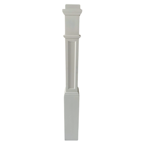 Caja de roble blanco macizo 4091FP a precio competitivo Newel con detalle de panel plano, elegantes piezas de escalera para cualquier escalera de EFS - Product Image 3