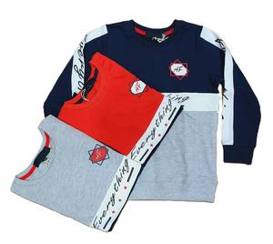 Nueva moda poliéster/algodón tejido cuello redondo sudaderas para bebés niños venta al por mayor Stock Casual niños pulóver ropa espacio - Product Image 3