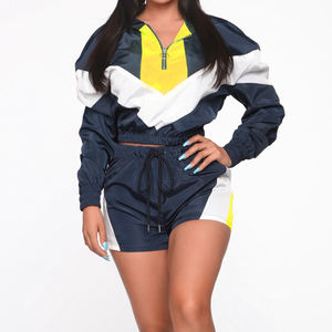 Running Jogging Training Fitness Logo Pullover Sets Chándales en blanco Windbreaker Nylon Chándal Conjunto Chándal para mujer - Product Image 1