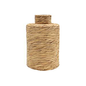 Vase rustique en jacinthe d'eau fabriqué à la main élégant pot de fleur de style vintage, vase urne écologique pour la décoration intérieure du Vietnam - Product Image 1