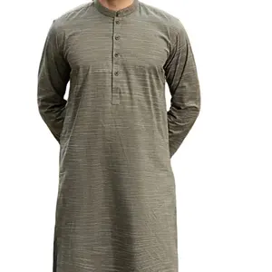 Pakistanais été hommes décontracté Shalwar Kameez solide motif Kurta pyjama tissé vêtements d'été conceptions décontracté pakistanais vêtements - Product Image 1