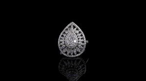 Anillo de Cóctel con Diamante Cultivado en Laboratorio en Forma de Pera | Anillo de Lujo para Eventos y Ocasiones Especiales para Mujer |   Joyería Fina de Diseño - Product Image 2